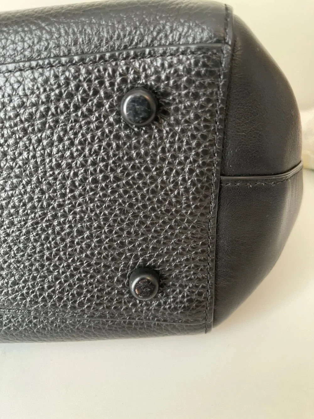 Black Leather Satchel Tote - Picture 8 of 10